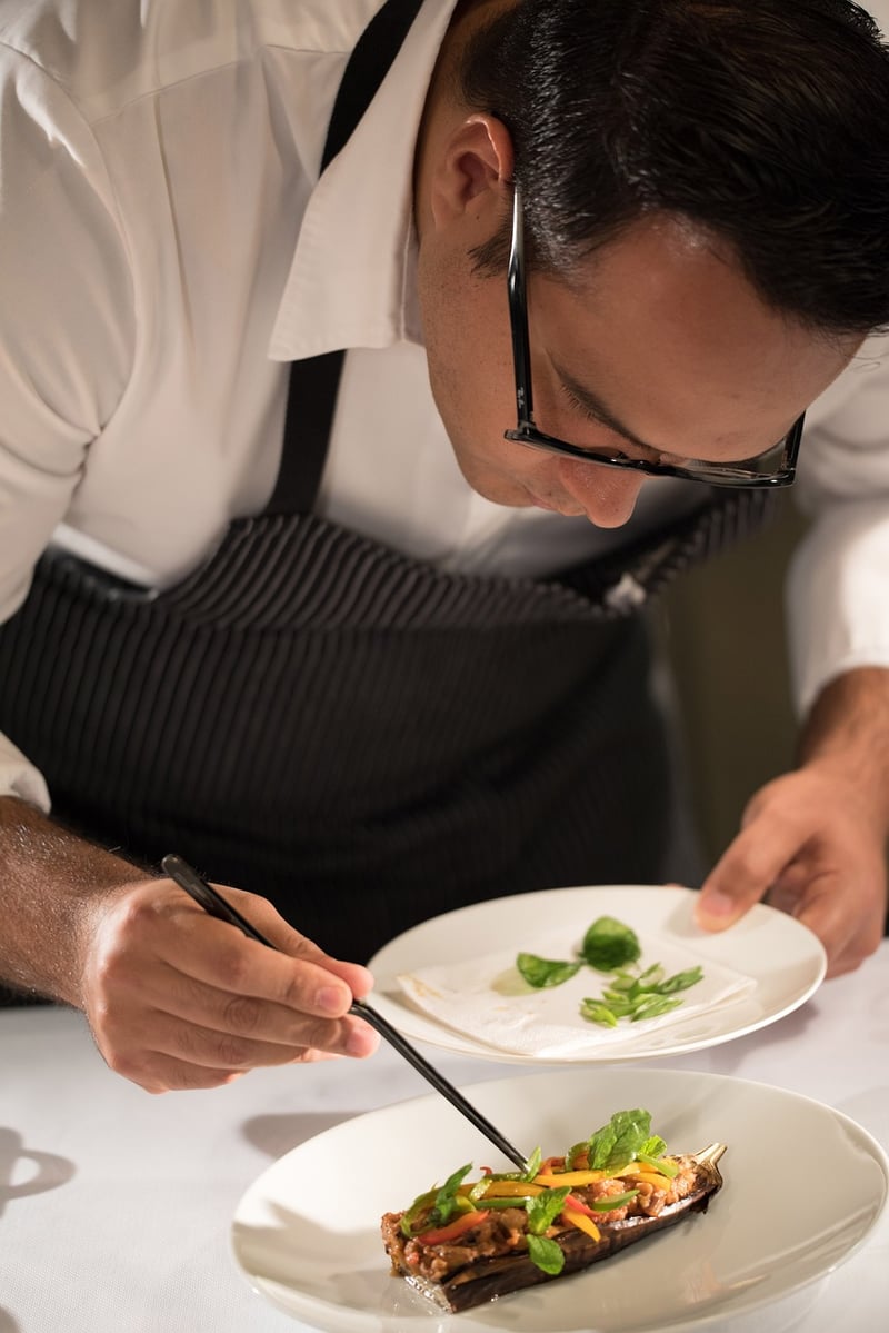 Chef preparing a dish